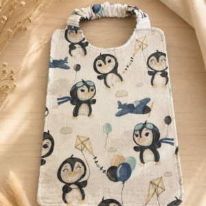 grand bavoir de maternelle « pingouins »